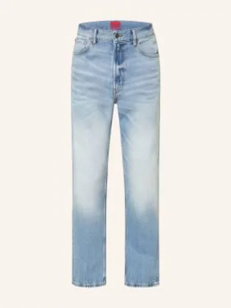 Hugo Džíny Hugo Relaxed Tapered Fit turquoise/aqua