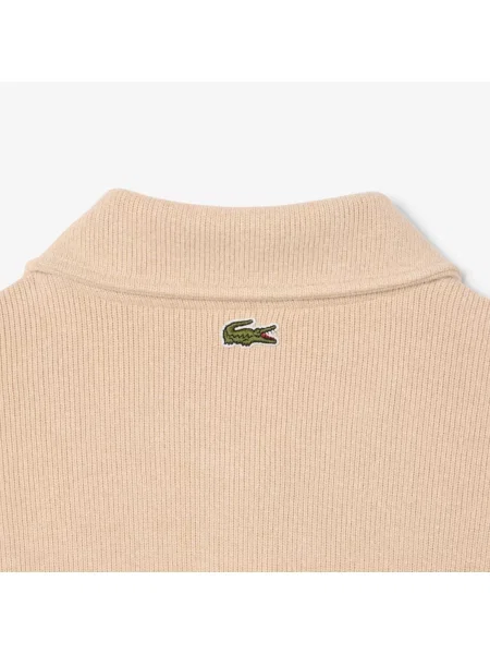 Поло Lacoste с воротником бежевое
