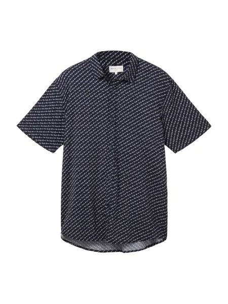 TOM TAILOR DENIM Cămașă bleumarin / alb