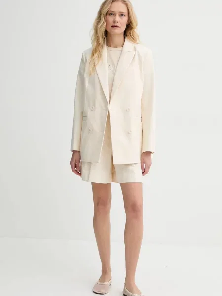 A.P.C. szorty short orlane gładkie high waist beżowy
