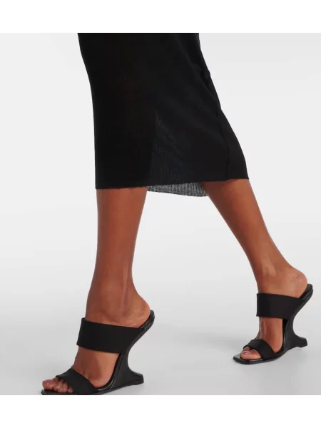 Rochie midi Rick Owens tricotate până la genunchi de costum negru