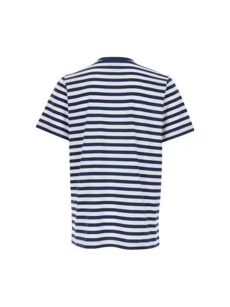 Koszulka A.p.c. w paski z logo niebieska