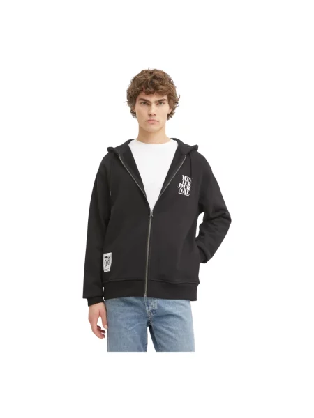 Bluza z kapturem Samsoe Samsoe z kapturem z nadrukiem czarna
