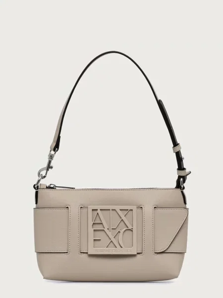 Armani Exchange geantă hobo pentru femei cu imitație de piele bej