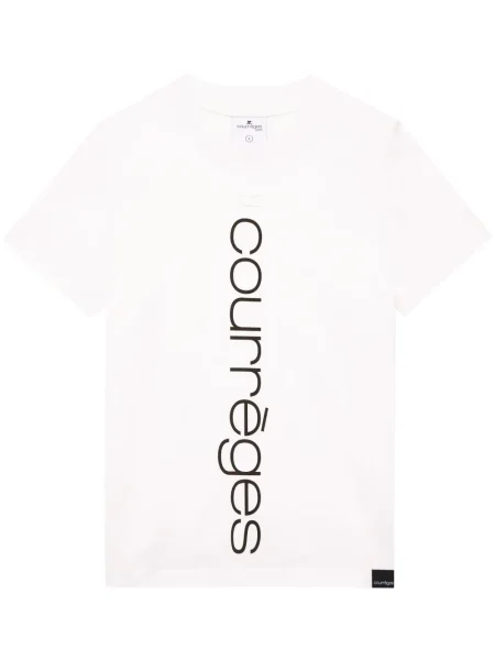 Tricou Courreges cu imagine alb