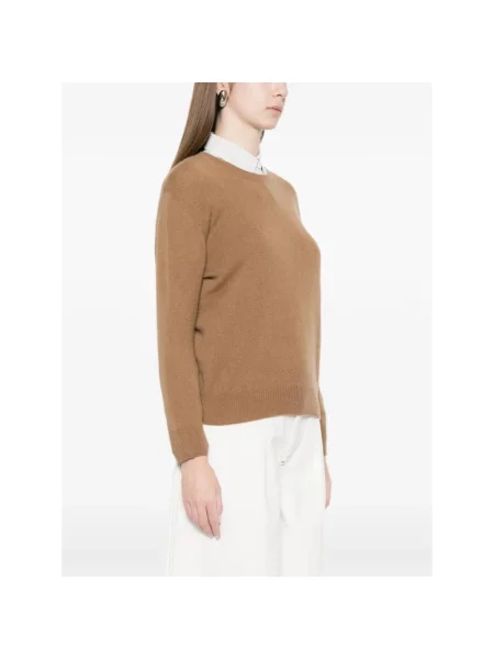 Sweter The Row z kaszmiru brązowy