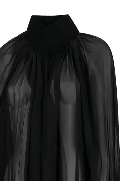 Rochie Khaite cu volane de costum negru
