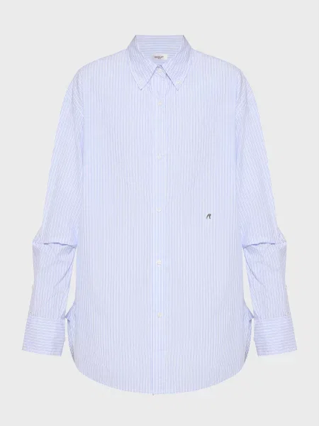 Рубашка Replay в полоску голубая