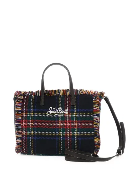 Καρό τσάντα shopper Mc2 Saint Barth μαύρο
