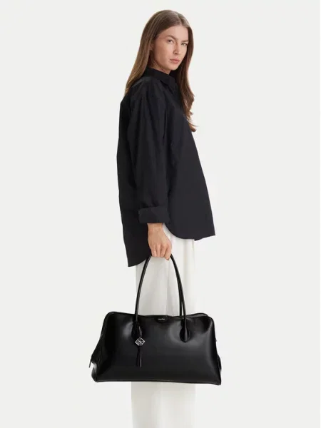 Calvin Klein Torbica Emblem Trio Large Work Bag crna