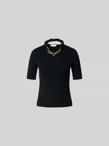 Sweter z imitacji dzianiny Rabanne czarny
