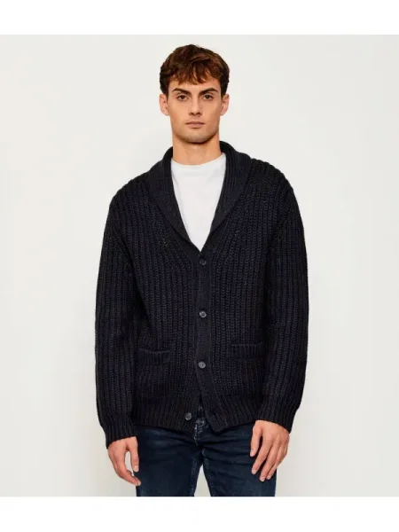BOSS BLACK De lână cardigan Horace | BOSS X DAWID BECKHAM cu adaos de cașmir negru