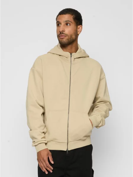 Pulover s kapuco z zadrgo Urban Classics črna