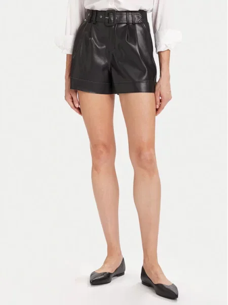 Morgan Шорти зі штучної шкіри чорний