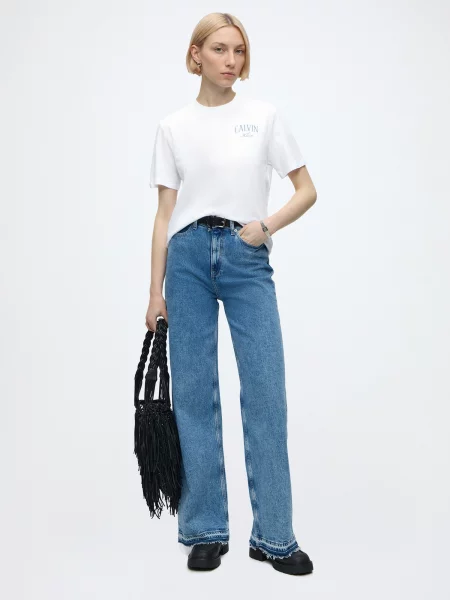 Calvin Klein Jeans Tričko opálová biela
