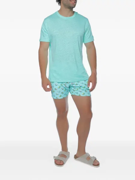 Tricou Mc2 Saint Barth cu decolteu rotund albastru