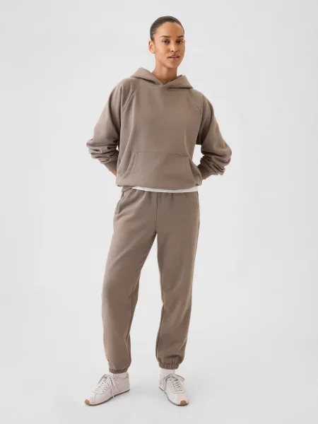 Pantaloni sport Gap cu talie înaltă maro