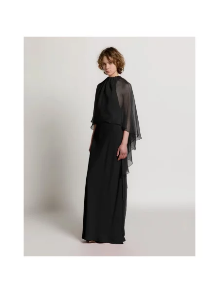 Satynowa sukienka Alberta Ferretti czarna