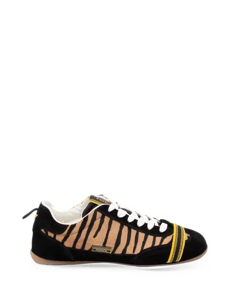 Sneakerși Fendi cu imagine cu dungi de tigru plic maro