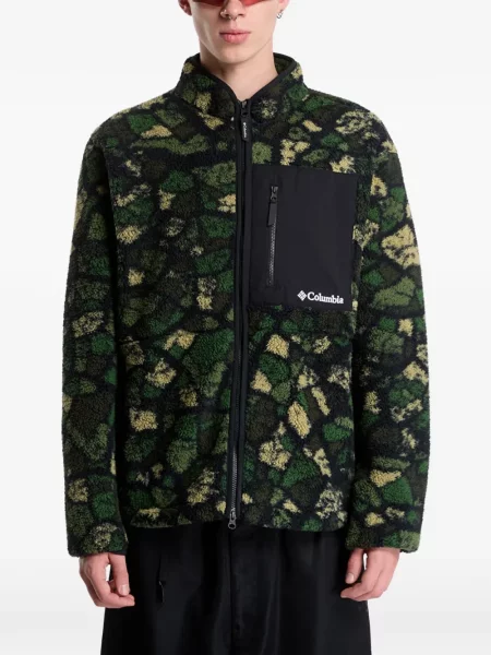 Geacă Columbia Sportswear din fleece verde