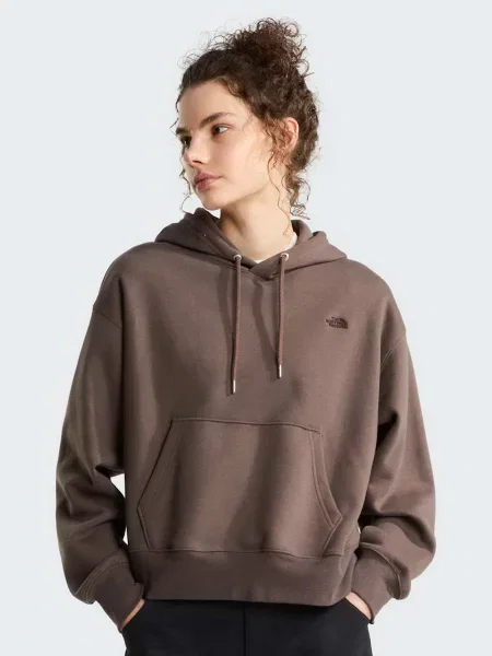 Худі The North Face W TNF ESSENTIAL SIMPLE DOME BO бавовна/поліестер коричневий