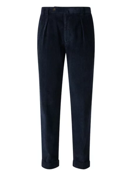 Pantaloni Berwich de catifea cord plisate albastru