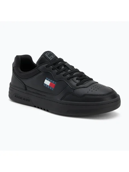 Sneakerși Tommy Jeans din piele negru