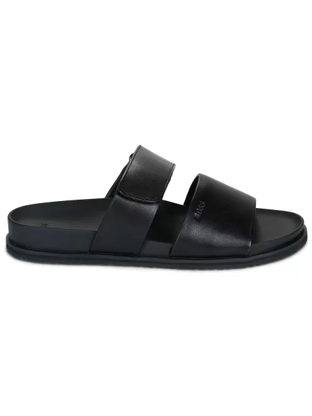 Kožené šľapky Boss čierna