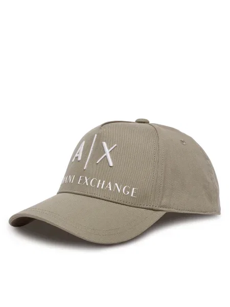 Шапка с козирка Armani Exchange с апликация зелено