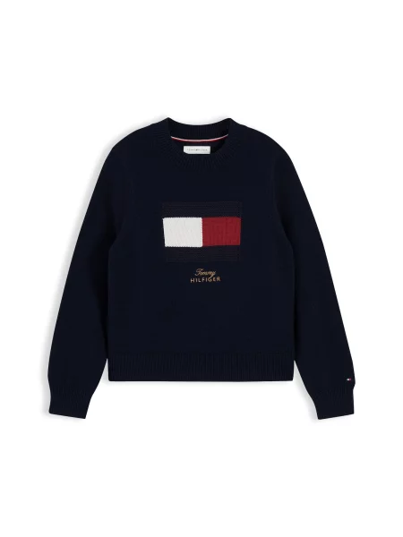 TOMMY HILFIGER Pulover bleumarin / roși aprins / murdar alb