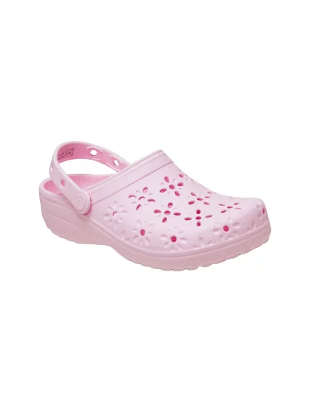 Pantofi Crocs cu model floral clasici roz