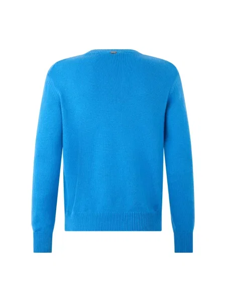 Lniany sweter Herno niebieski