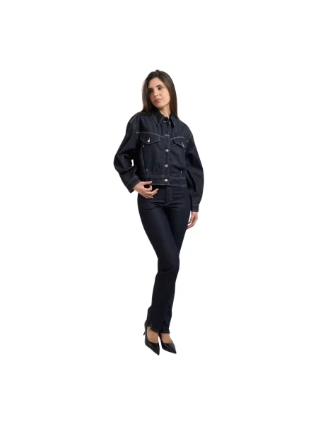 Kurtka jeansowa o kroju regular fit z mieszanki bawełny i lyocellu model ‘BOMBER TRUCKER Boss Orange niebieska