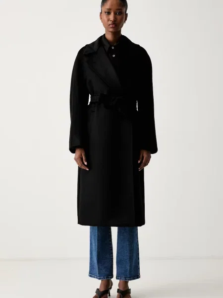 Weekend Max Mara palton pentru femei din lână WKDRESINA negru