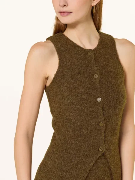 Leger Studio Pletená Vesta Frederike S Alpakou hnědá