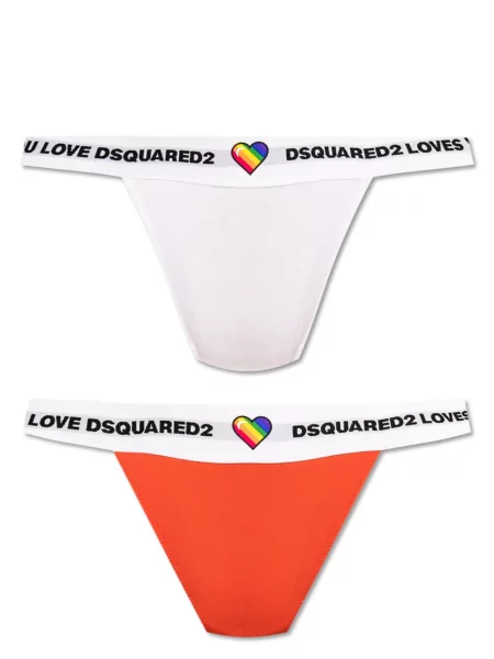 Chiloți tanga Dsquared2 alb