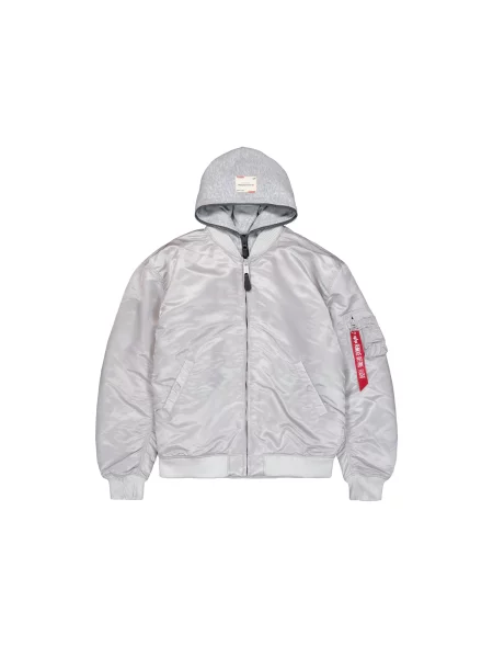 ALPHA INDUSTRIES Átmeneti dzseki D-Tec Studio LW ezüstszürke / piros fehér