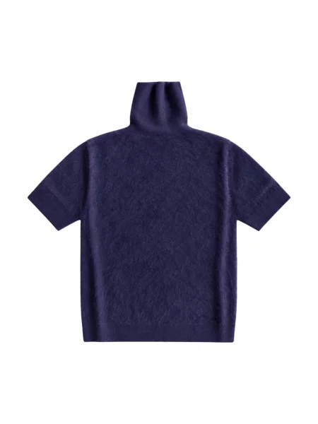 Sweter z golfem Seventy wełniany fioletowy