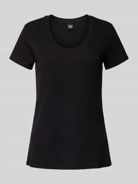 T-shirt o kroju regular fit z mieszanki bawełny Boss czarna