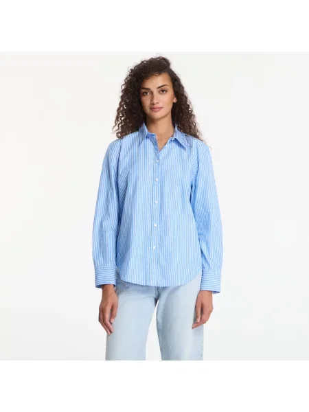 Košile Calvin Klein Yarndye Cotton Poplin Regular Shirt Angel Hair Stripe Marina Brilliant S