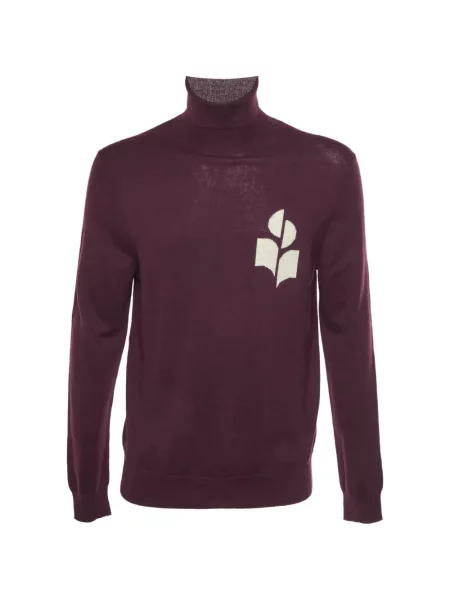 Lung tricou Isabel Marant tricotate cu autograf violet