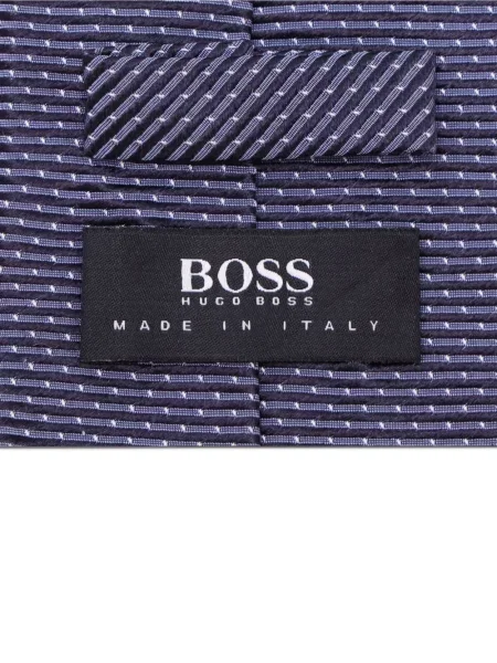 Μεταξωτή ριγέ γραβάτα Boss γραβάτες μπλε