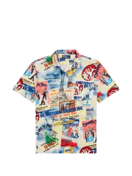 Tricou polo Polo Ralph Lauren cu autograf cu 5 buzunare în carouri gri