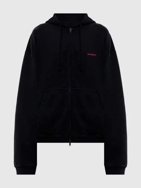 Спортивна куртка з принтом логотипа Vetements чорна