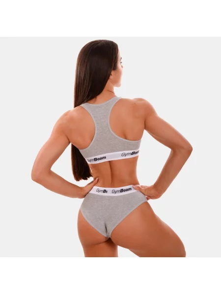 Biustonosz fitness bez zapięcia Braletka szara