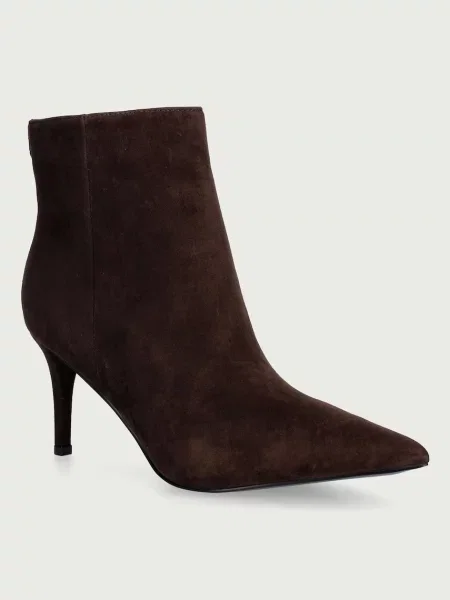 Guess botine cu cui pentru femei din piele întoarsă CALEZA maro