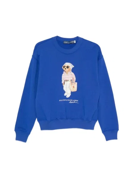 Polo Ralph Lauren Bluzy Kobieta S Island Flc-Knt Sweatshirt niebieski