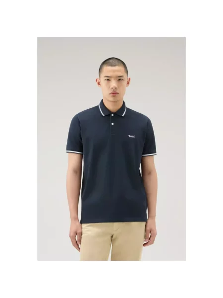 Koszulka polo Woolrich niebieska