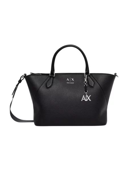 Armani Exchange torebka tote z imitacji skóry czarna