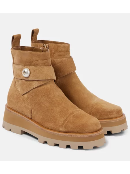 Cizme scurte Jimmy Choo din piele de căprioară maro